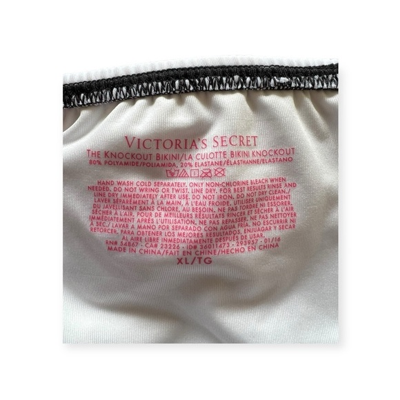 Victoria's Secret swim bikini bottom XL summer black white striped - Picture 7 of 7